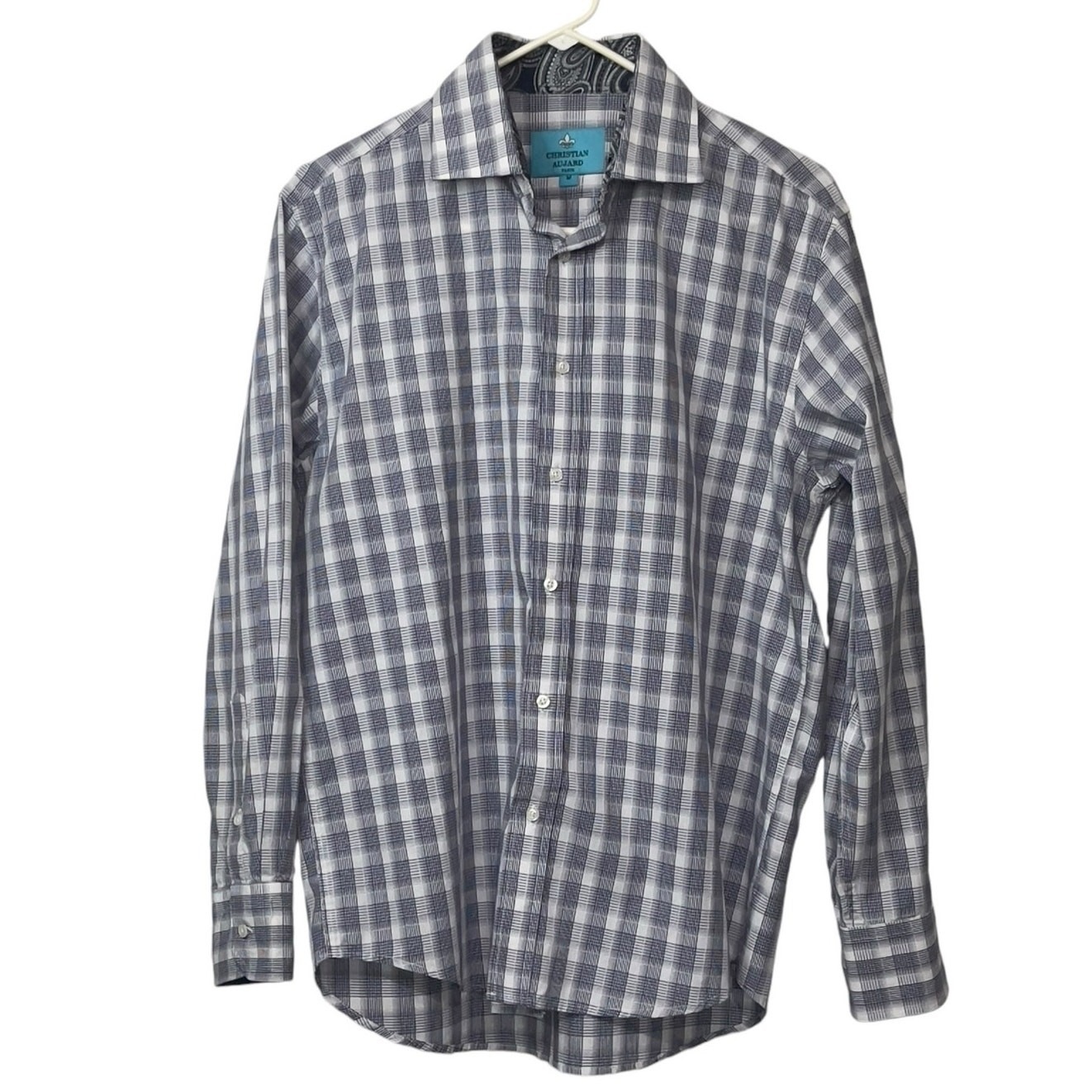 Christian Aujard Paris Button Down Shirt Men Medium Plaid Long Sleeve Dadcore